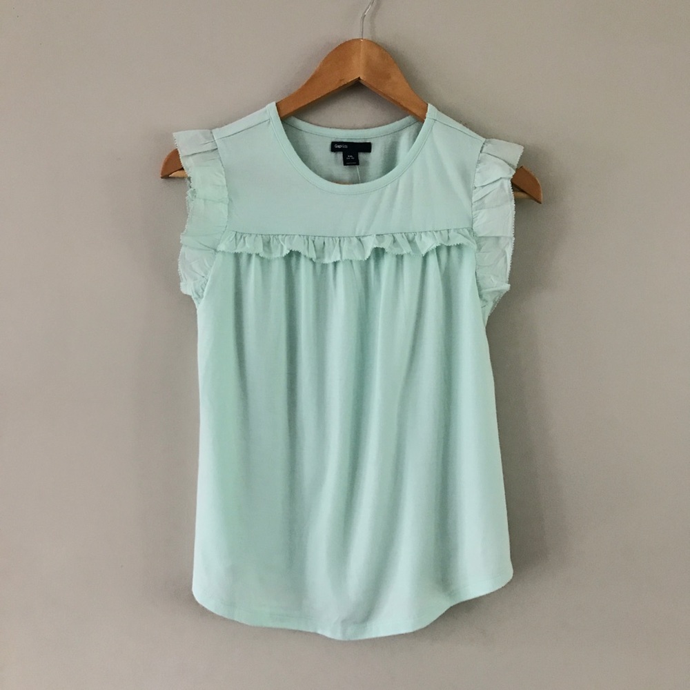 GAP light green Girls ruffled shirt